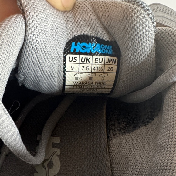 Hoka One One Kids Gray and White Sneakers - Picture 4 of 8